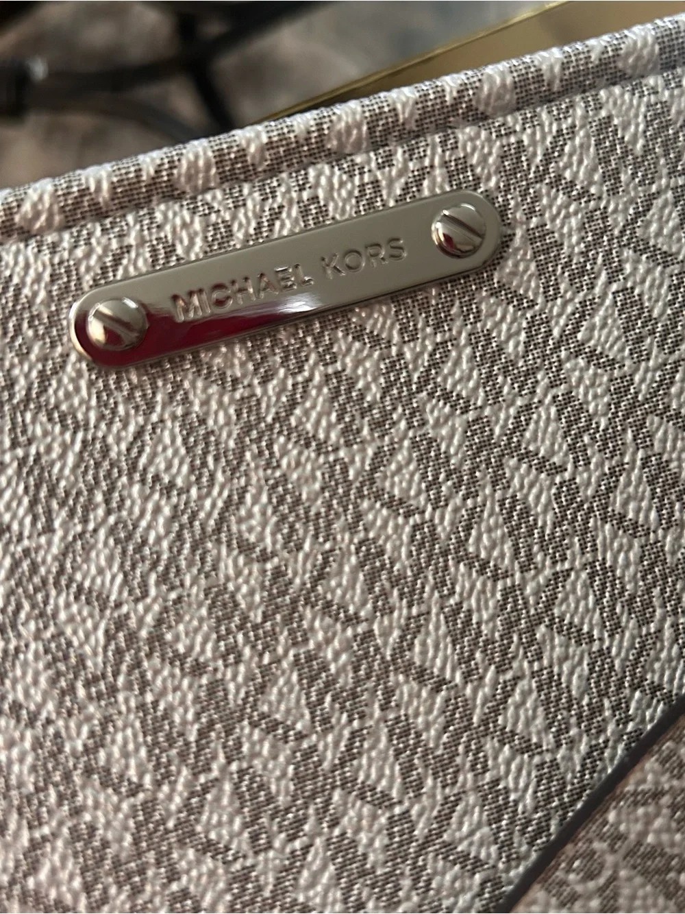 Michael Kors Metallic Silver MK Logo Belt Bag